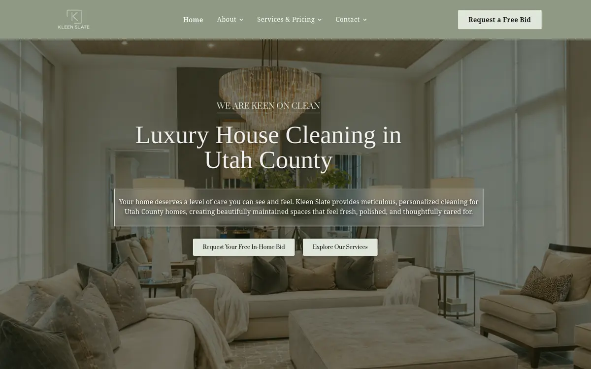Kleen Slate website by Elevate Growth Solutions