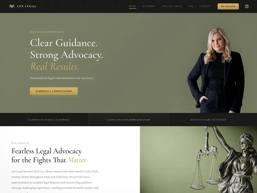 Lex Legal website by Elevate Growth Solutions